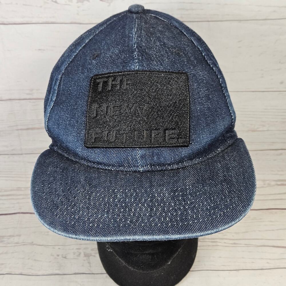 H&M Hat Snapback Denim "THE NEW FUTURE" Men's One Size Adjustable Blue